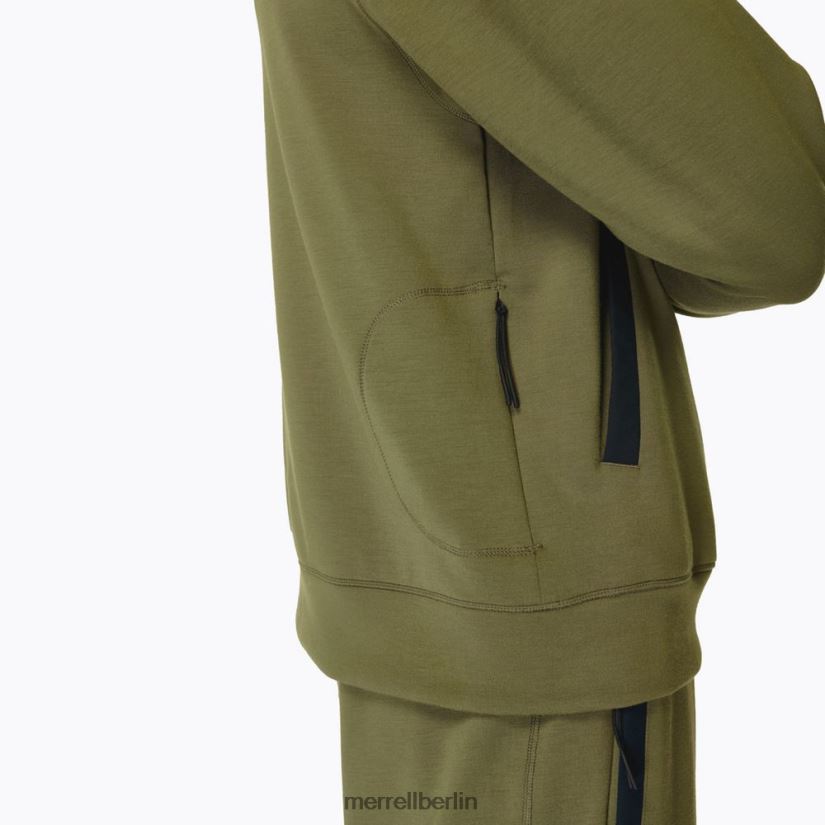 Männer Merrell staubiges Oliv Schwung-Kapuzenpullover Kleidung PTTR4P159