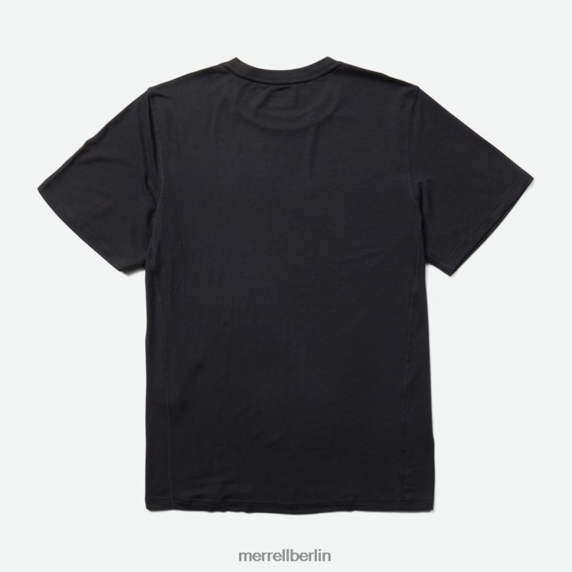 Männer Merrell Schwarz Alltags-T-Shirt mit Tencel Kleidung PTTR4P147