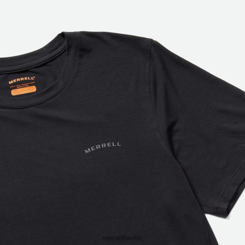 Männer Merrell Schwarz Alltags-T-Shirt mit Tencel Kleidung PTTR4P147