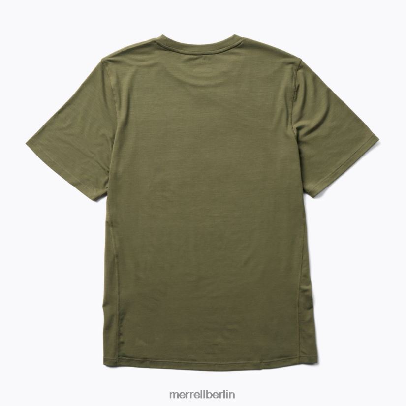 Männer Merrell staubiges Oliv Alltags-T-Shirt mit Tencel Kleidung PTTR4P150