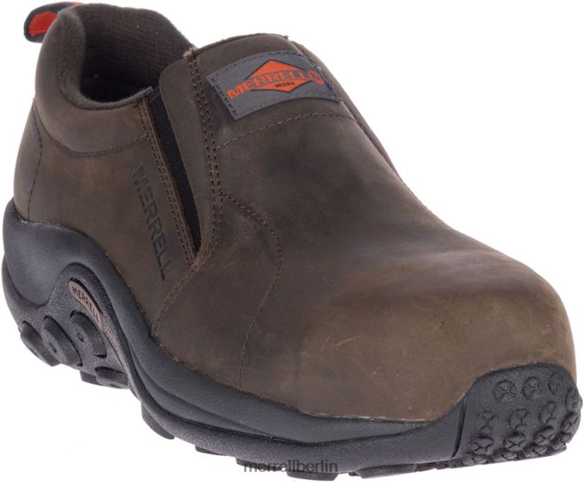 Männer Merrell Espresso Dschungel-Moc-Leder-Arbeitsschuh mit breiter Zehenpartie Schuhe PTTR4P487