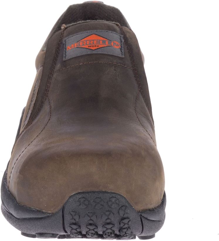 Männer Merrell Espresso Dschungel-Moc-Leder-Arbeitsschuh mit breiter Zehenpartie Schuhe PTTR4P487