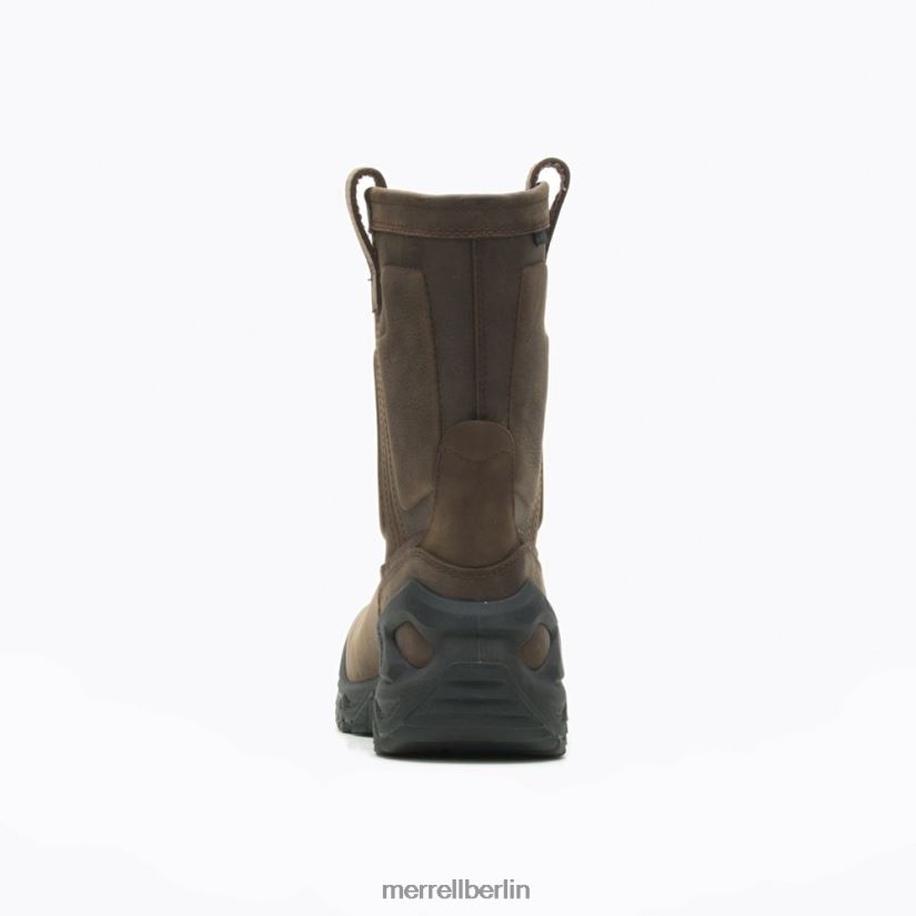 Männer Merrell Espresso Strongfield-Arbeitsstiefel aus wasserdichtem Leder zum Überziehen mit Comp-Zehe Schuhe PTTR4P452