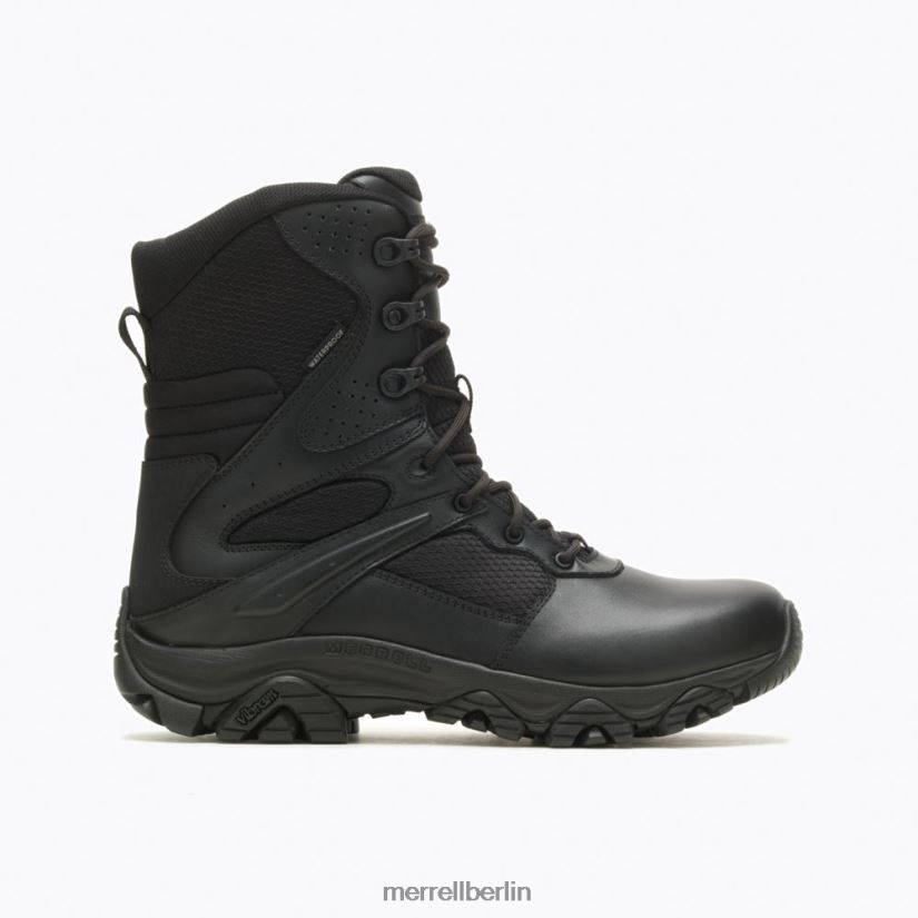 Männer Merrell Schwarz Moab 3 8'' taktischer Response-Reißverschluss, wasserdichter Stiefel, breite Breite Schuhe PTTR4P769