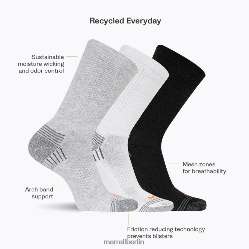 unisex Merrell Schwarz Recycelte, niedrig geschnittene Laschensocken im 3er-Pack Zubehör PTTR4P359