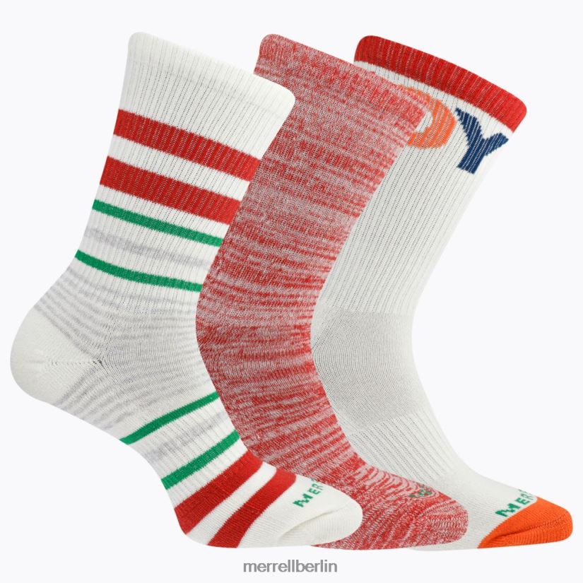 unisex Merrell rot sortiert Stripes of Joy Crew 3er-Pack Socken Zubehör PTTR4P358